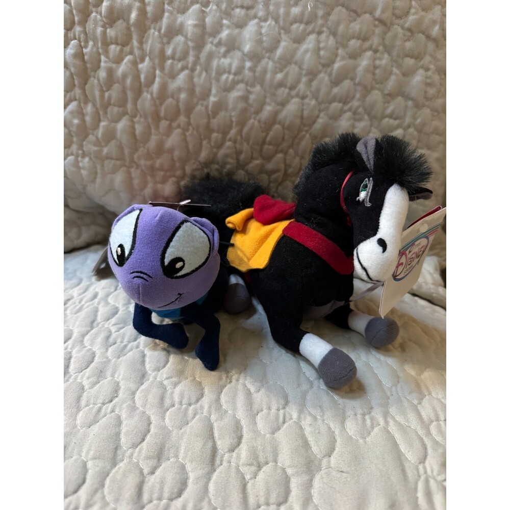Disney Store Mulan Cri-Kee & Khan Horse Mini Bean Bag Plush Lot NWT VTG
